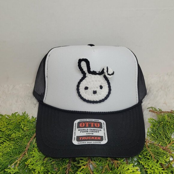 Hand Crafted Accessories - Handmade Bunny Crochet Applique Trucker Hats